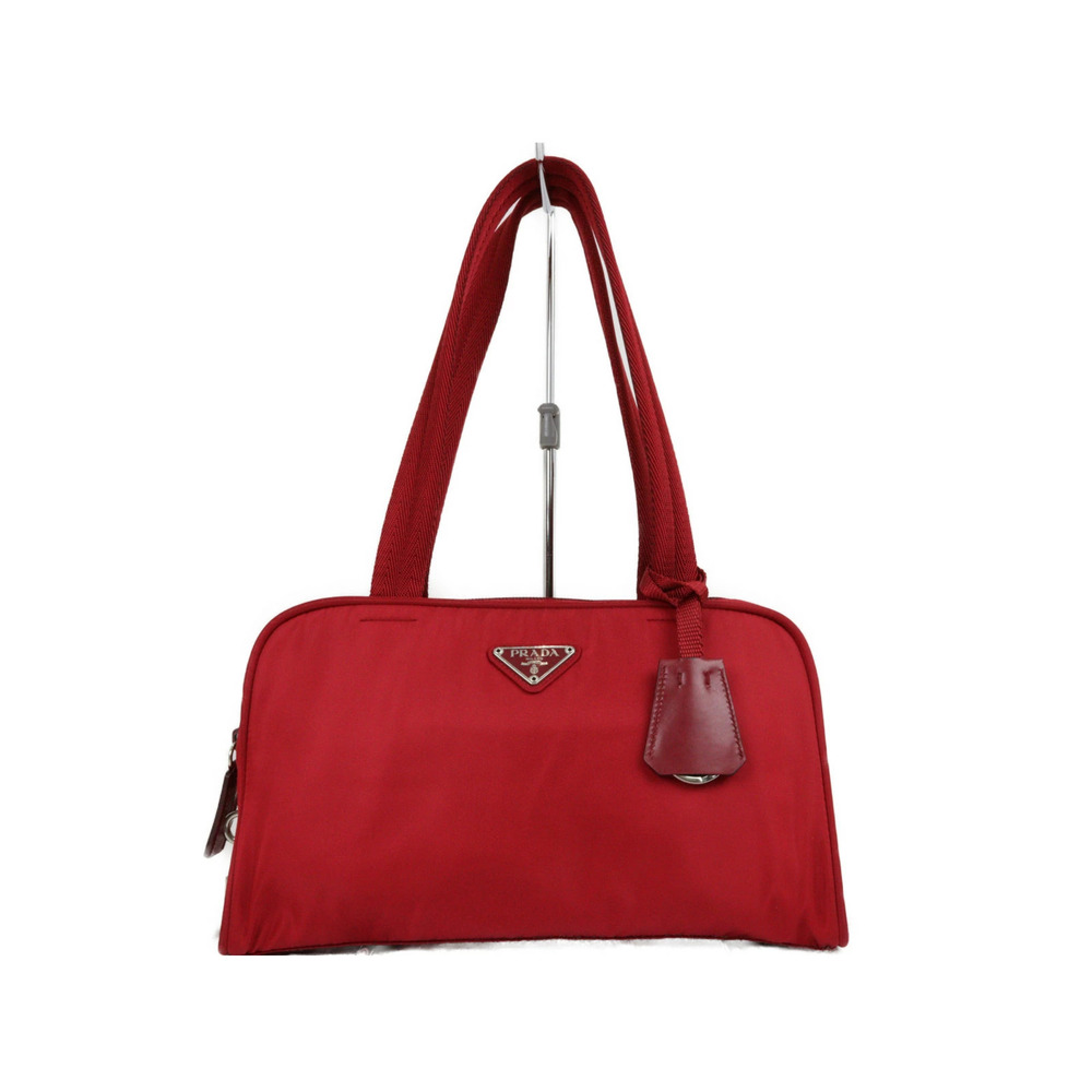 Prada Tessuto shoulder bag vibrant red hue